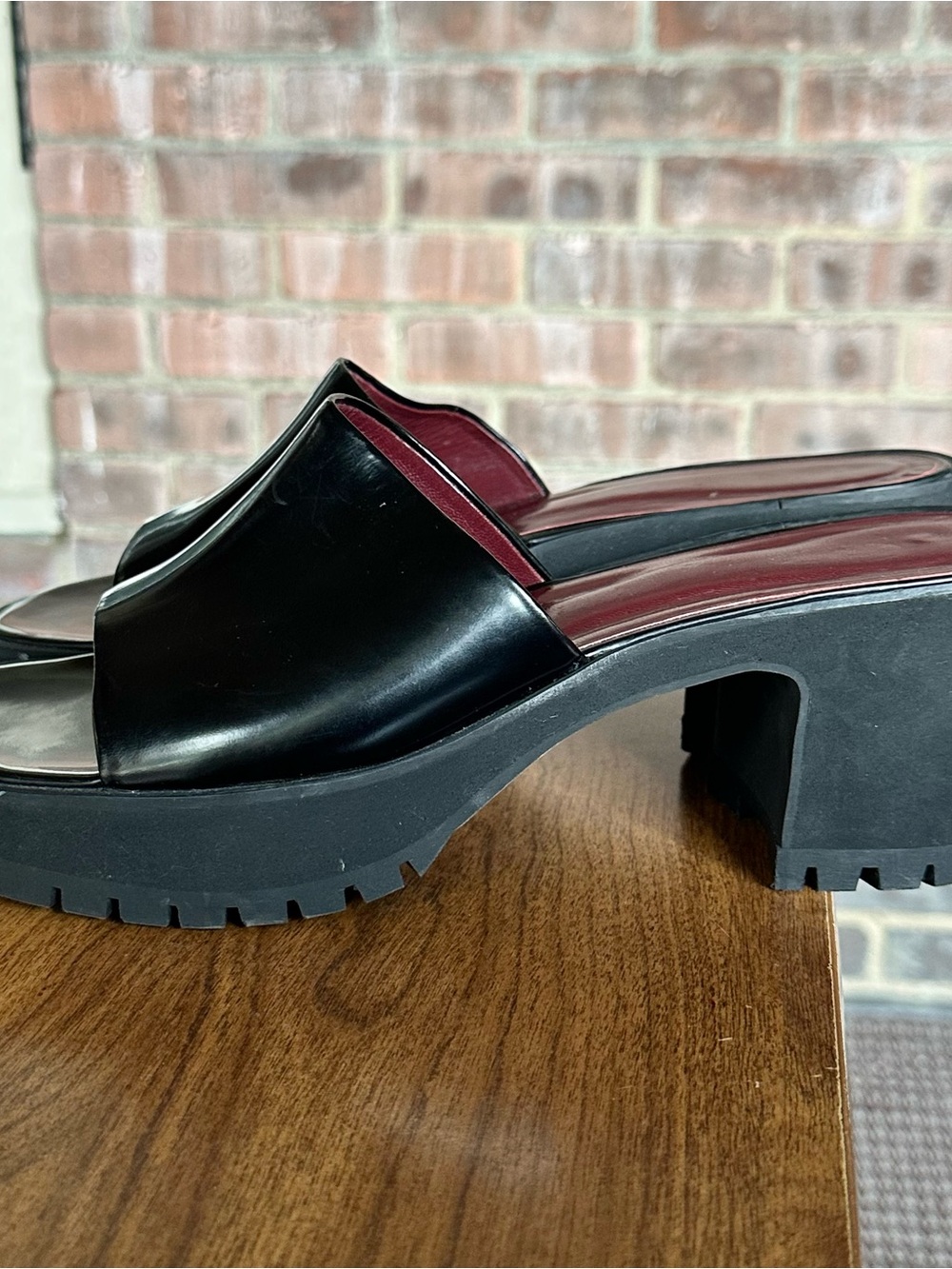 STAUD Black Platform Slide Mules size 38